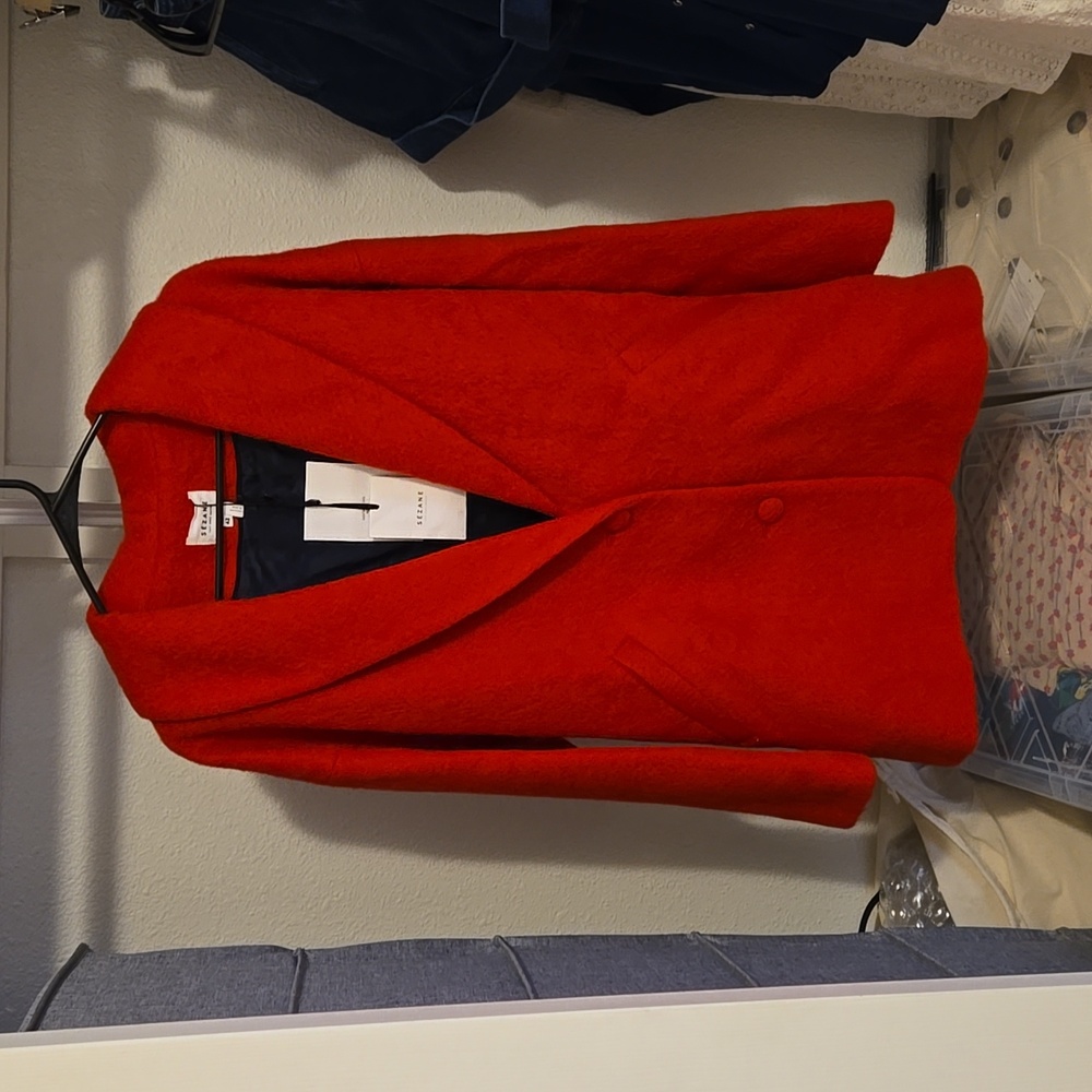 Sezane Bow  Wool Short Coat - Picture 11 of 16